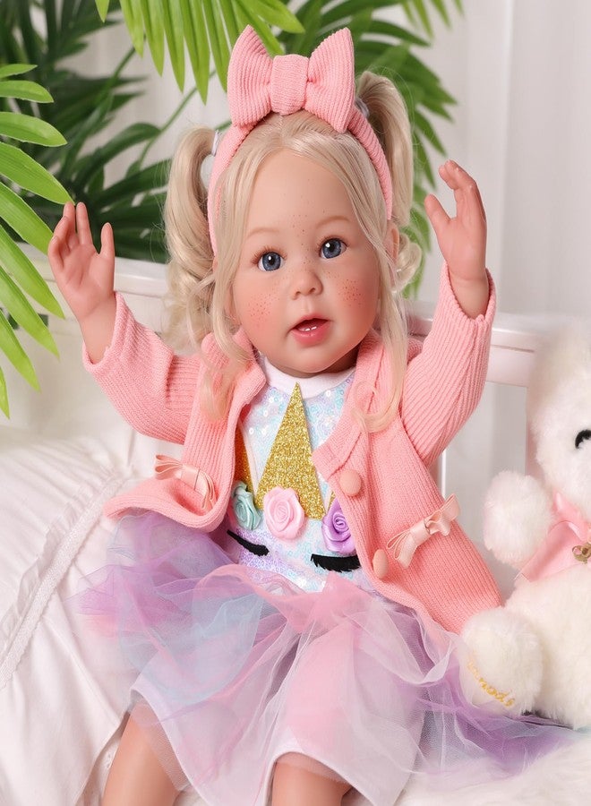 BABESIDE Lifelike Reborn Baby Doll - 20 Inch Princess Realistic Newborn Baby Doll with Blonde Hair, Handmade Real Life Toddler Doll, Includes Clothes, for Kids Ages 3+ - Image 4
